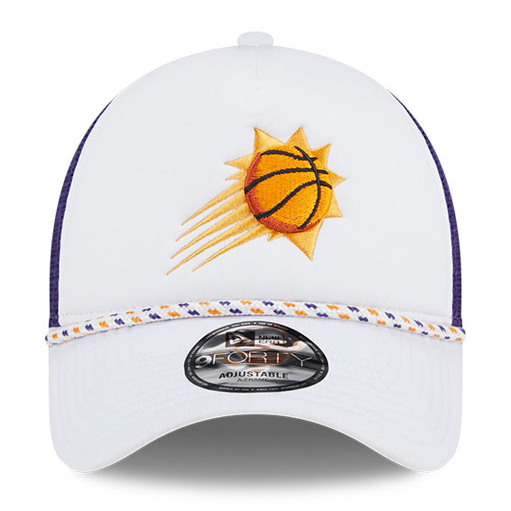 New Era Phoenix Suns Court Sport Foam A-Frame 9FORTY Adjustable Trucker Hat White/Purple