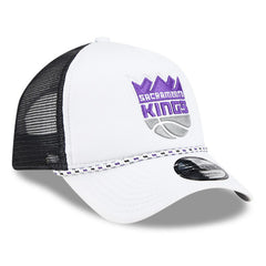 New Era Sacramento Kings Court Sport Foam A-Frame 9FORTY Adjustable Trucker Hat White/Black