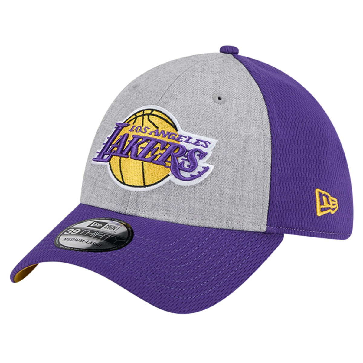New Era Los Angeles Lakers Two-Tone 39THIRTY Flex Hat Heather Gray/Purple