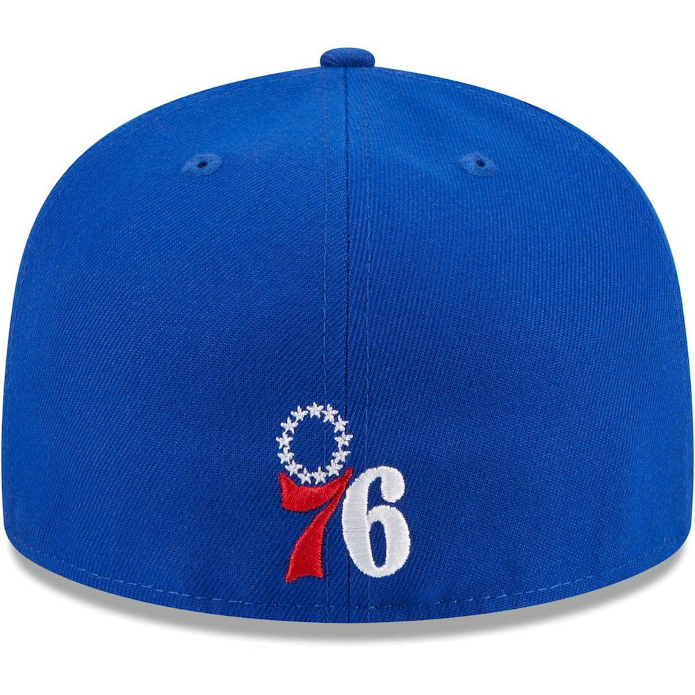 New Era Philadelphia 76ers Game Day Hollow Logo Mashup 59FIFTY Fitted Hat Royal