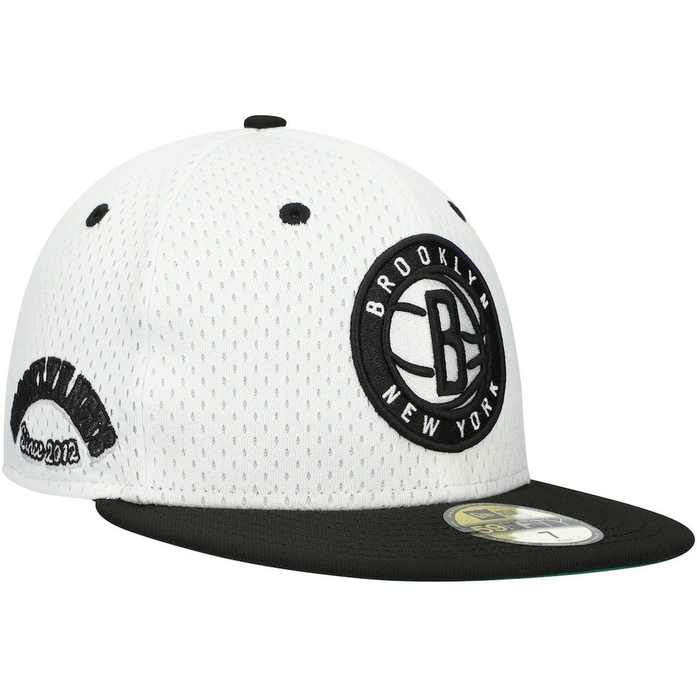 New Era Brooklyn Nets Throwback 2Tone 59FIFTY Fitted Hat White/Black