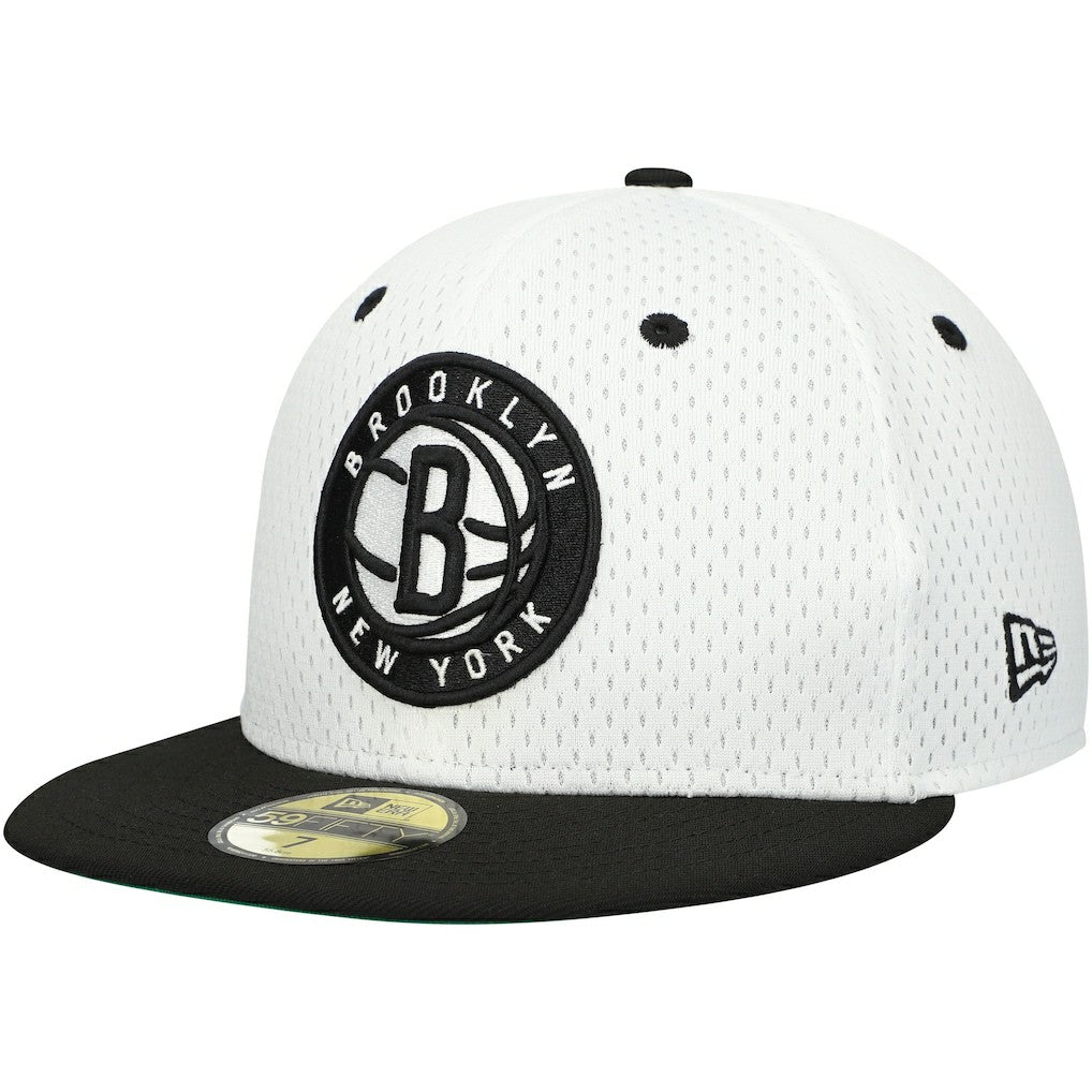 New Era Brooklyn Nets Throwback 2Tone 59FIFTY Fitted Hat White/Black