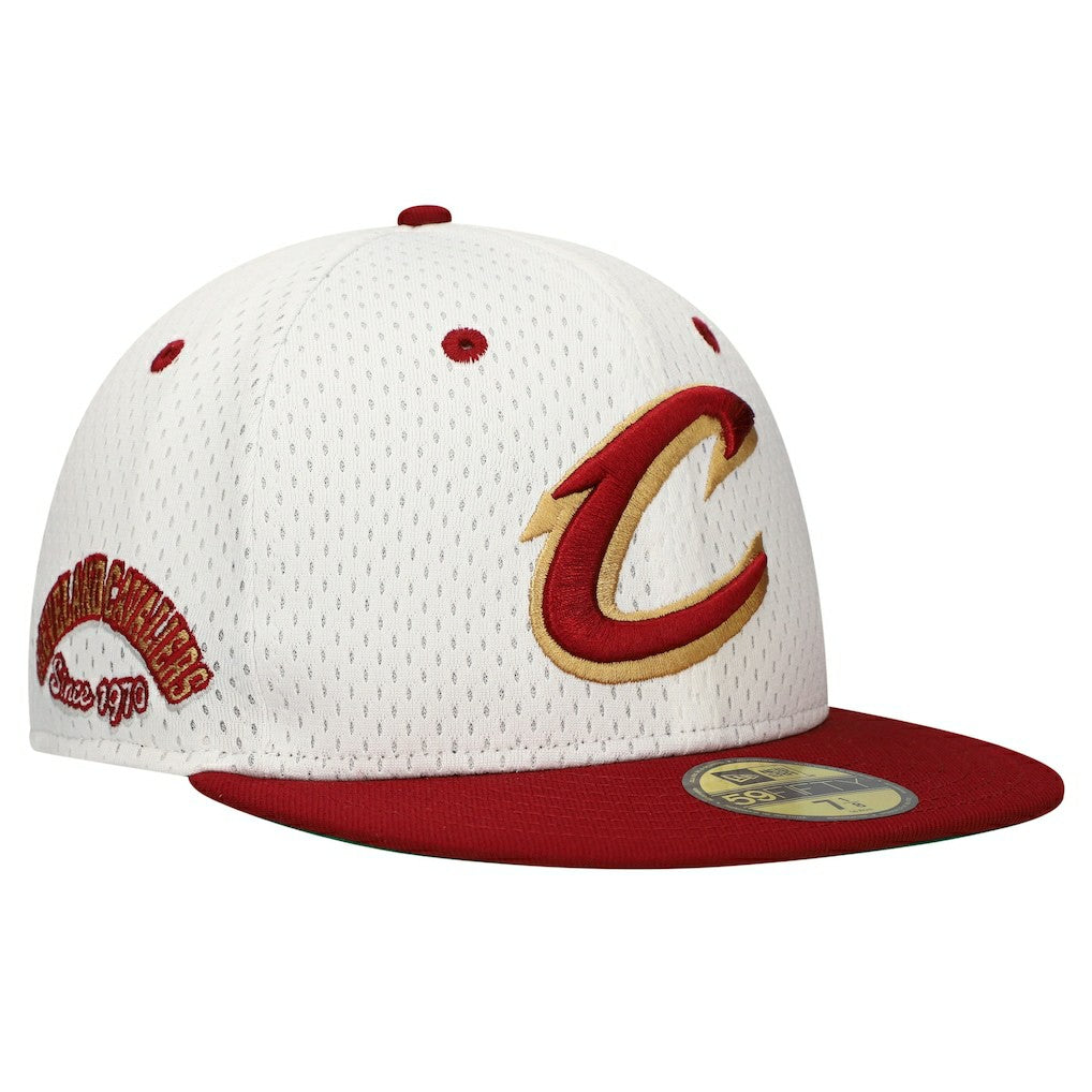 New Era Cleveland Cavaliers Throwback 2Tone 59FIFTY Fitted Hat White/Wine