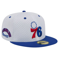 New Era Philadelphia 76ers Throwback 2Tone 59FIFTY Fitted Hat White/Royal