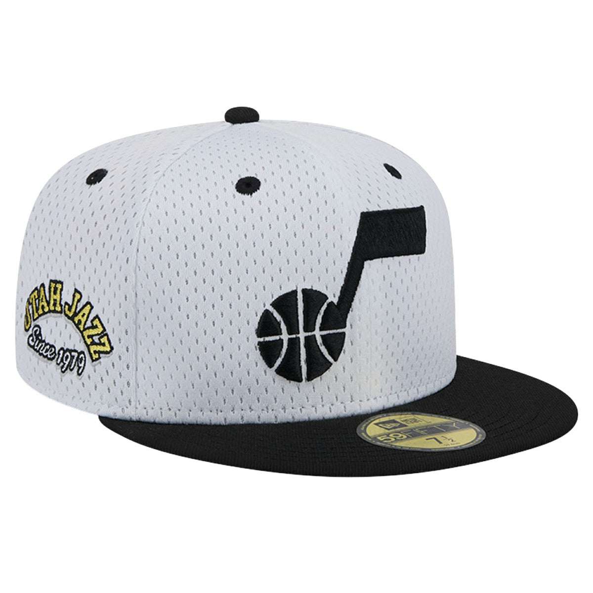 New Era Utah Jazz Throwback 2Tone 59FIFTY Fitted Hat White/Black