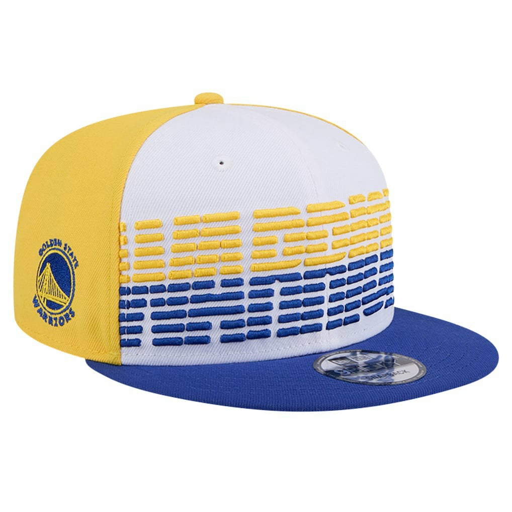 New Era Golden State Warriors Throwback Gradient Tech Font 9FIFTY Snapback Hat White/Royal