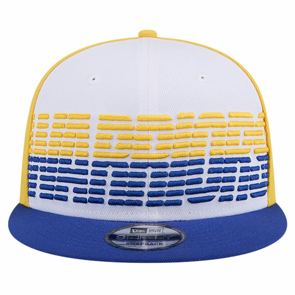 New Era Golden State Warriors Throwback Gradient Tech Font 9FIFTY Snapback Hat White/Royal