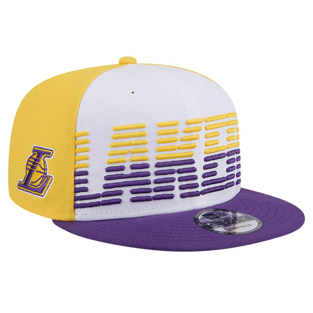 New Era Los Angeles Lakers Throwback Gradient Tech Font 9FIFTY Snapback Hat White/Purple