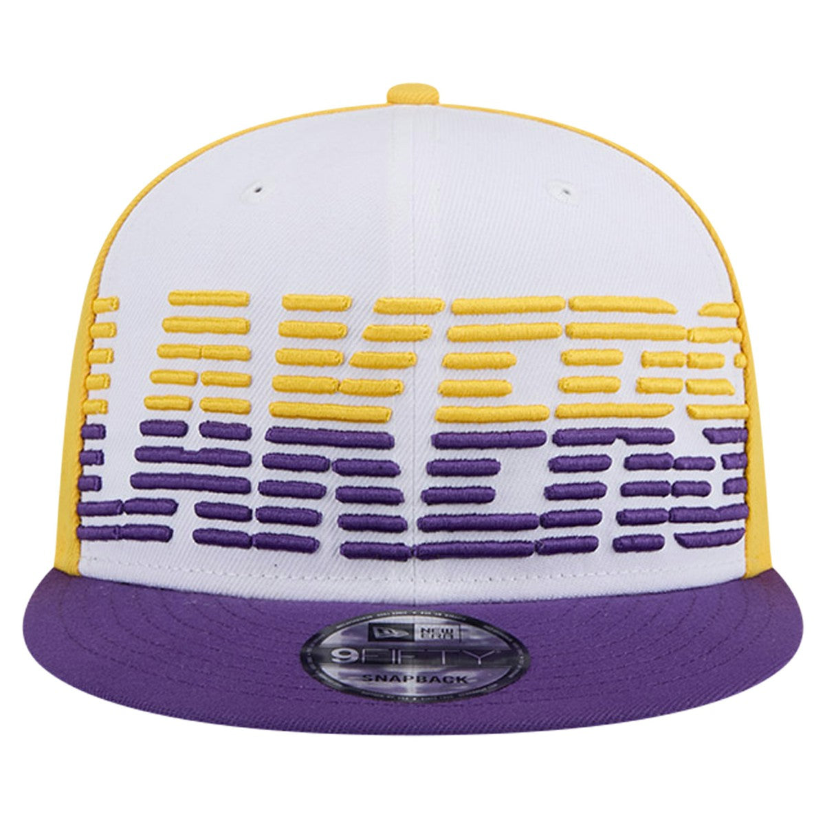 New Era Los Angeles Lakers Throwback Gradient Tech Font 9FIFTY Snapback Hat White/Purple