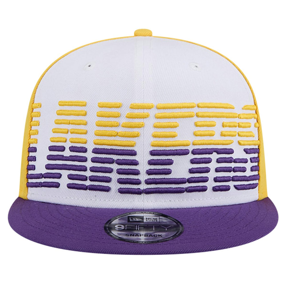 New Era Los Angeles Lakers Throwback Gradient Tech Font 9FIFTY Snapback Hat White/Purple