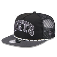 New Era Brooklyn Nets Throwback Team Arch Golfer Snapback Hat Black/Charcoal