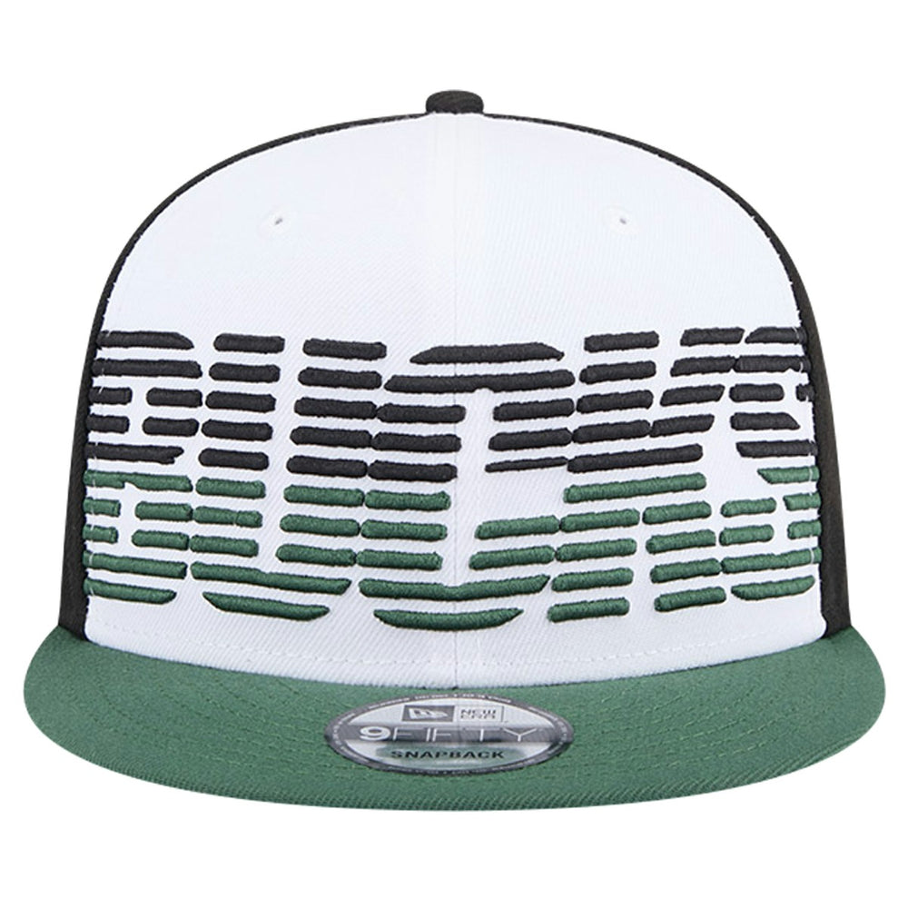 New Era Milwaukee Bucks Throwback Gradient Tech Font 9FIFTY Snapback Hat White/Hunter Green