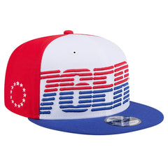 New Era Philadelphia 76ers Throwback Gradient Tech Font 9FIFTY Snapback Hat White/Royal
