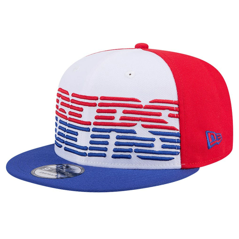 New Era Philadelphia 76ers Throwback Gradient Tech Font 9FIFTY Snapback Hat White/Royal