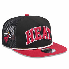 New Era Miami Heat Throwback Team Arch Golfer Snapback Hat Black/Red