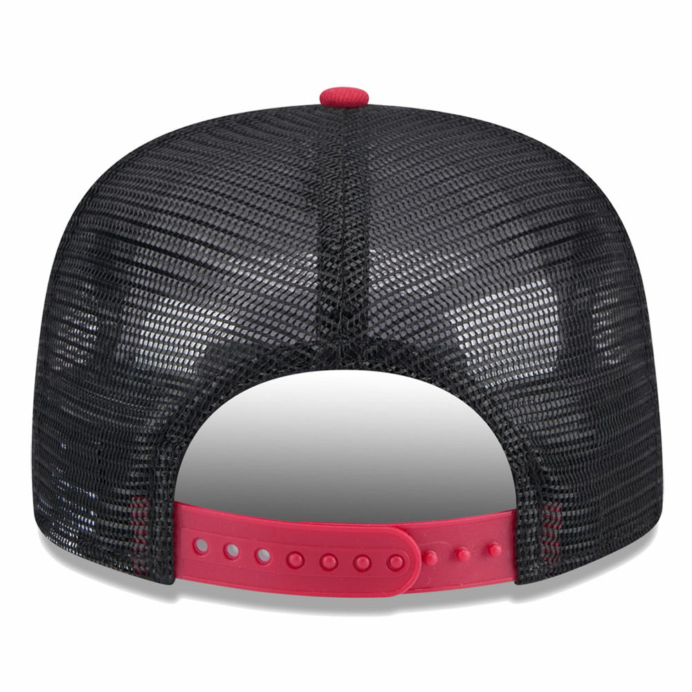 New Era Miami Heat Throwback Team Arch Golfer Snapback Hat Black/Red