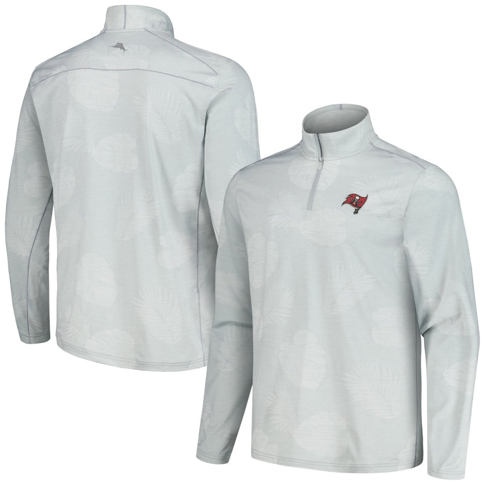 Tampa Bay Buccaneers Delray Frond IslandZone Half-Zip Sweatshirt - Gray - Tommy Bahama
