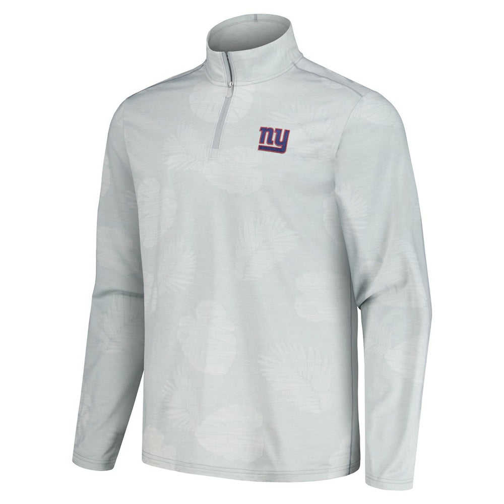 New York Giants Delray Frond IslandZone Half-Zip Sweatshirt - Gray - Tommy Bahama