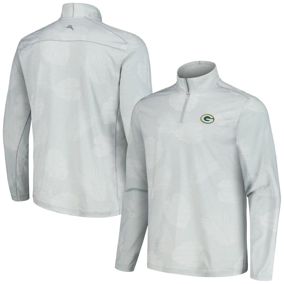 Green Bay Packers Delray Frond IslandZone Half-Zip Sweatshirt - Gray - Tommy Bahama