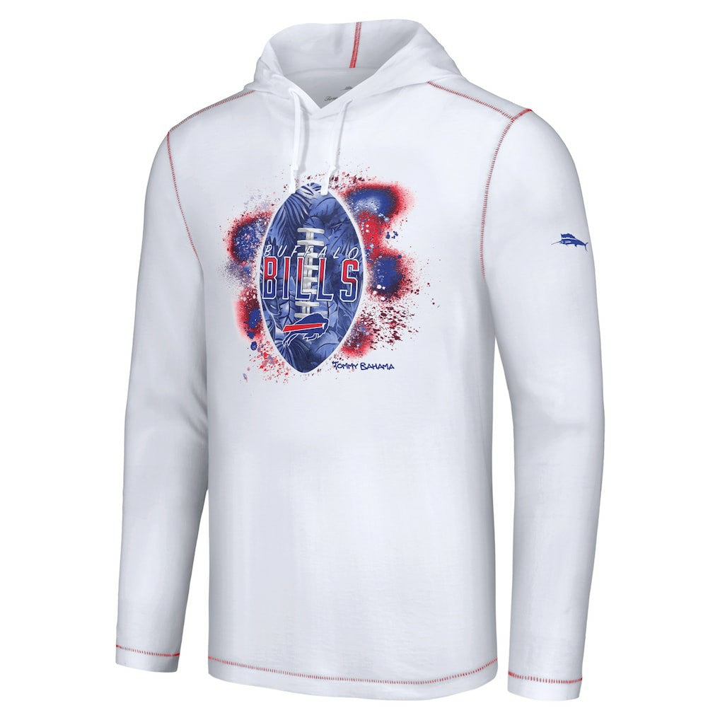 Buffalo Bills Graffiti Touchdown Pullover Hoodie - White - Tommy Bahama