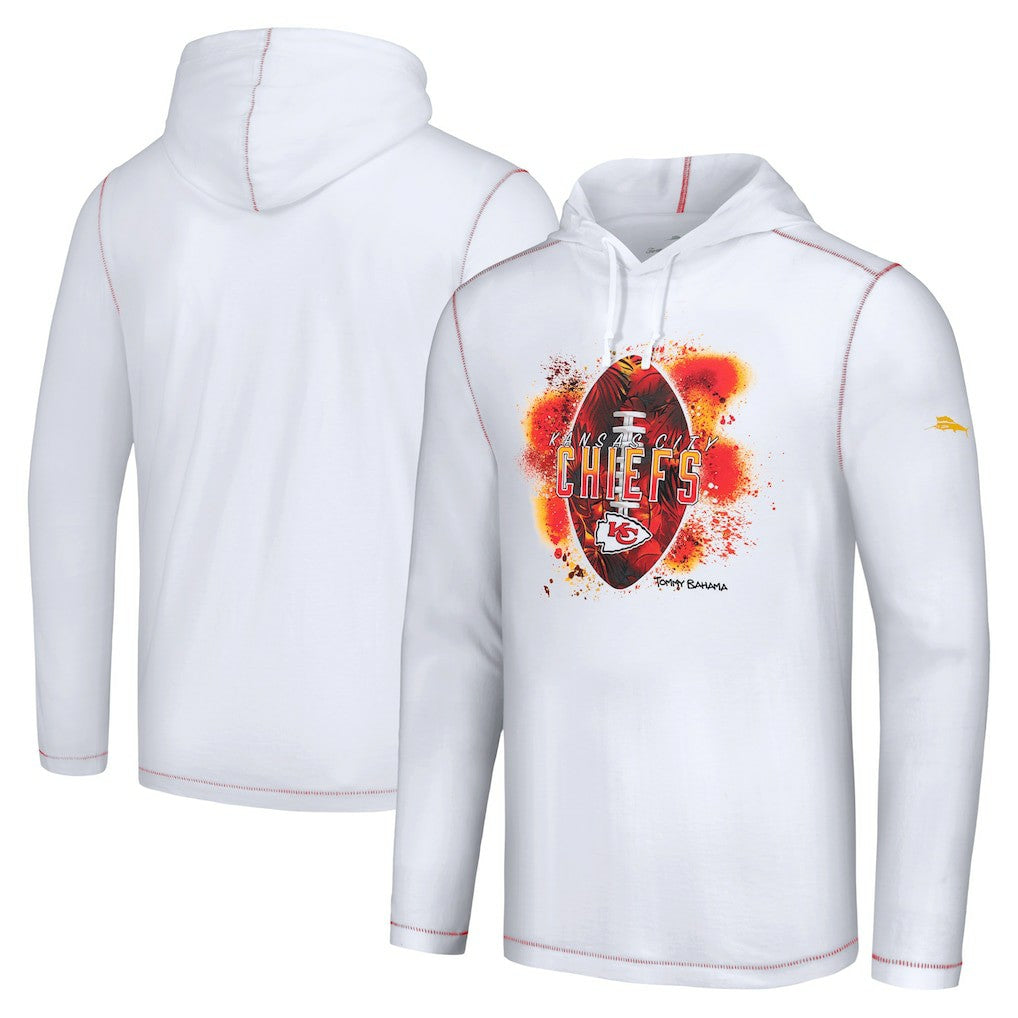 Kansas City Chiefs Graffiti Touchdown Pullover Hoodie - White - Tommy Bahama