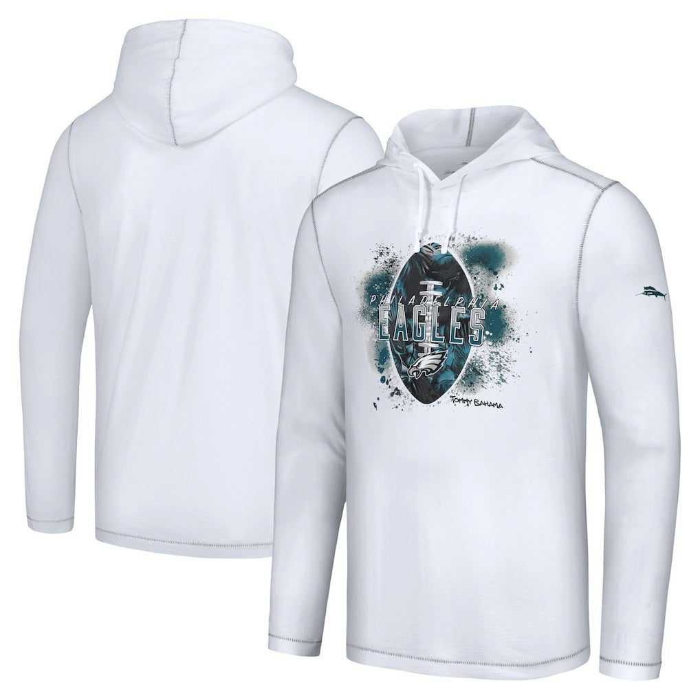 Philadelphia Eagles Graffiti Touchdown Pullover Hoodie - White - Tommy Bahama