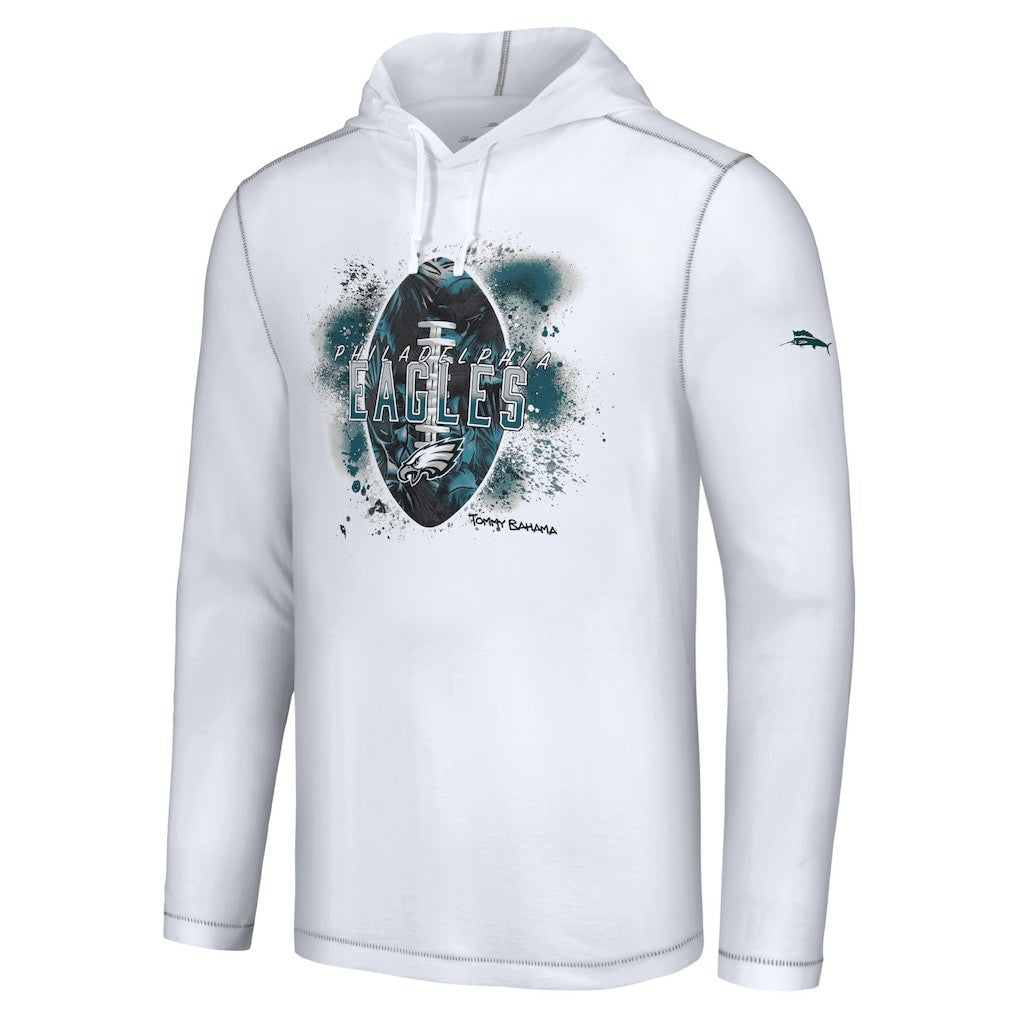 Philadelphia Eagles Graffiti Touchdown Pullover Hoodie - White - Tommy Bahama