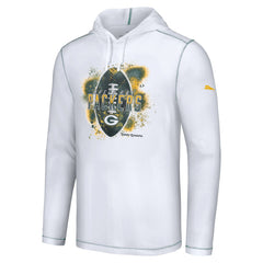 Green Bay Packers Graffiti Touchdown Pullover Hoodie - White - Tommy Bahama