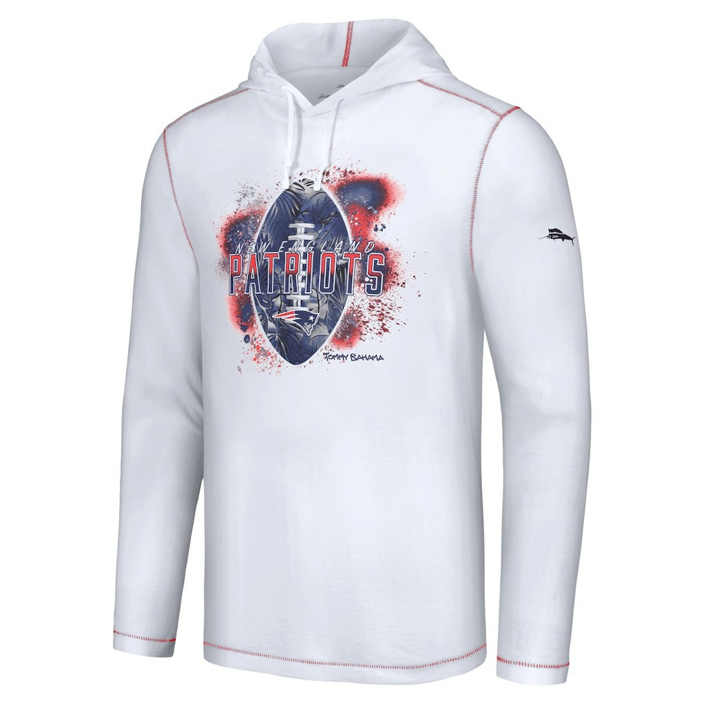 New England Patriots Graffiti Touchdown Pullover Hoodie - White - Tommy Bahama