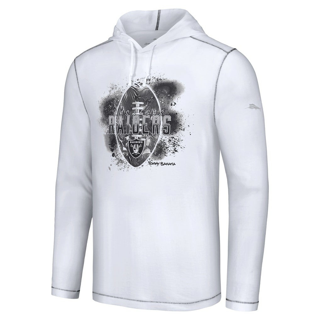 Las Vegas Raiders Graffiti Touchdown Pullover Hoodie - White - Tommy Bahama