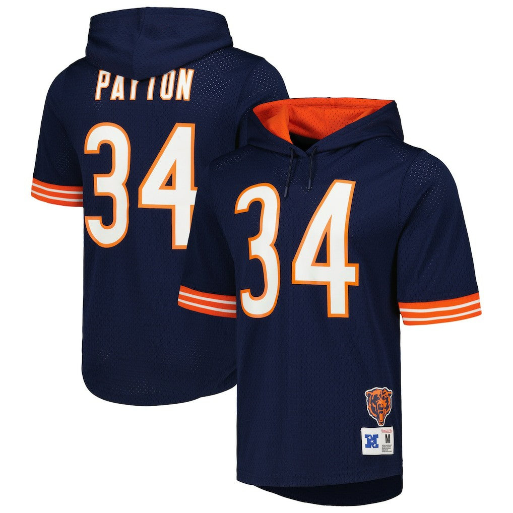 Walter Payton Chicago Bears Retired Player Name & Number Mesh Hoodie T-Shirt - Navy - Mitchell & Ness