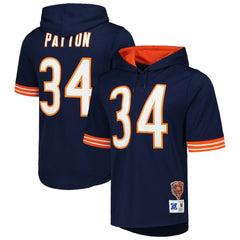Walter Payton Chicago Bears Retired Player Name & Number Mesh Hoodie T-Shirt - Navy - Mitchell & Ness