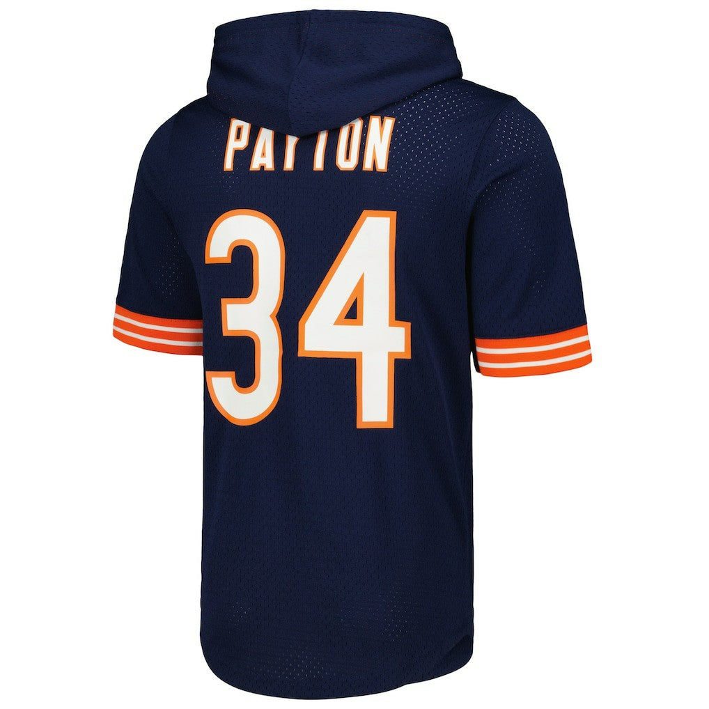 Walter Payton Chicago Bears Retired Player Name & Number Mesh Hoodie T-Shirt - Navy - Mitchell & Ness