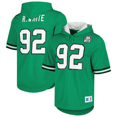 Reggie White Philadelphia Eagles Retired Player Name & Number Mesh Hoodie T-Shirt - Kelly Green - Mitchell & Ness