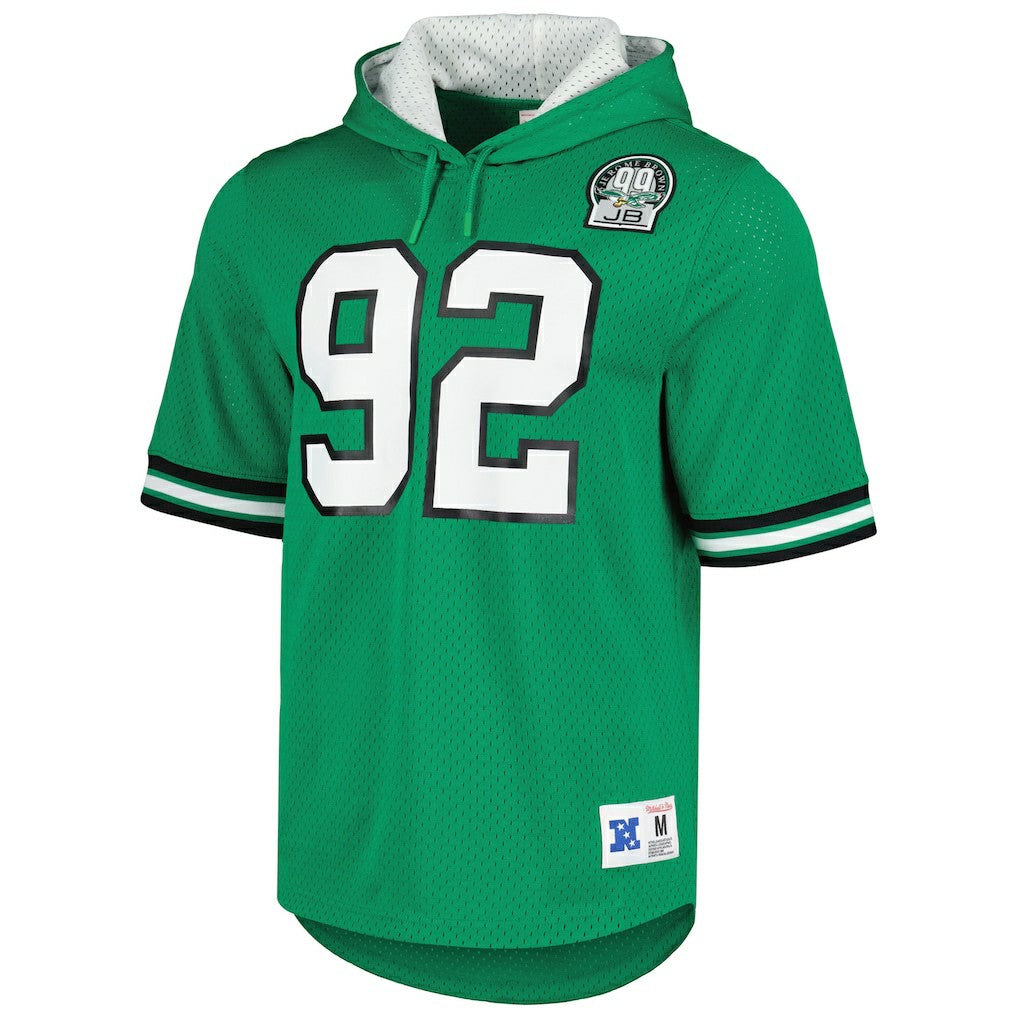 Reggie White Philadelphia Eagles Retired Player Name & Number Mesh Hoodie T-Shirt - Kelly Green - Mitchell & Ness