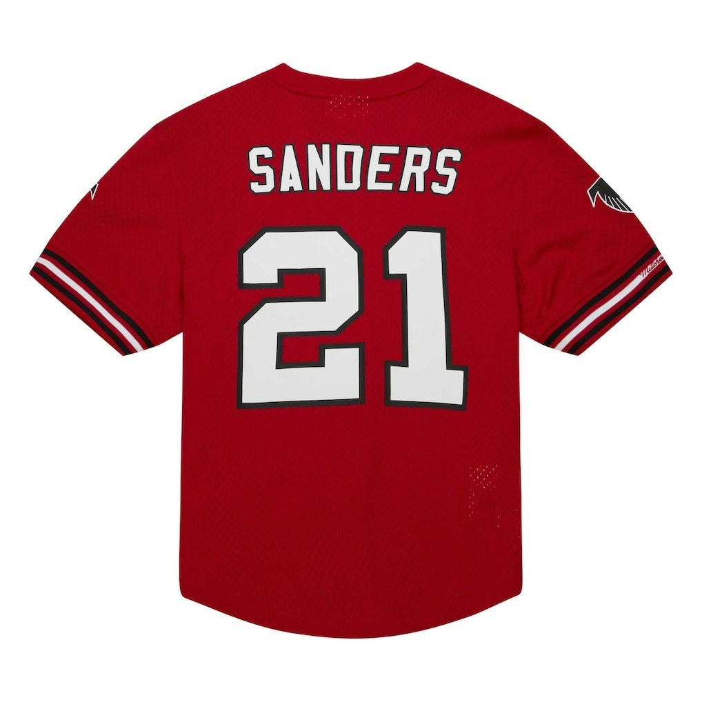 Deion Sanders Atlanta Falcons Retired Player Name & Number Mesh Top - Red - Mitchell & Ness