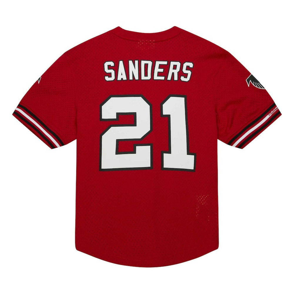 Deion Sanders Atlanta Falcons Retired Player Name & Number Mesh Top - Red - Mitchell & Ness