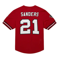 Deion Sanders Atlanta Falcons Retired Player Name & Number Mesh Top - Red - Mitchell & Ness
