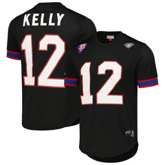 Jim Kelly Buffalo Bills Retired Player Name & Number Mesh Top - Black - Mitchell & Ness
