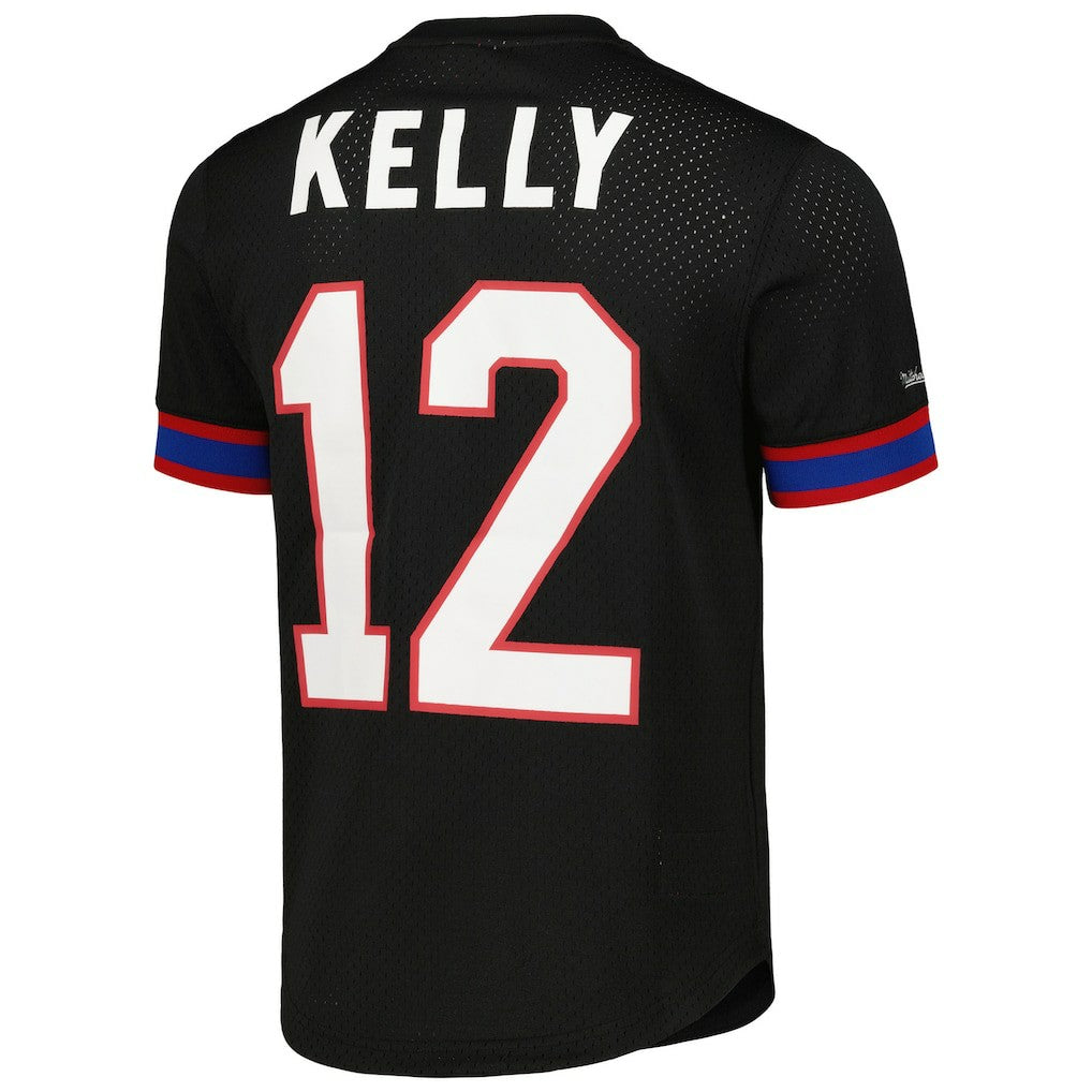 Jim Kelly Buffalo Bills Retired Player Name & Number Mesh Top - Black - Mitchell & Ness
