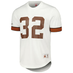 Jim Brown Cleveland Browns Retired Player Name & Number Mesh Top - White - Mitchell & Ness