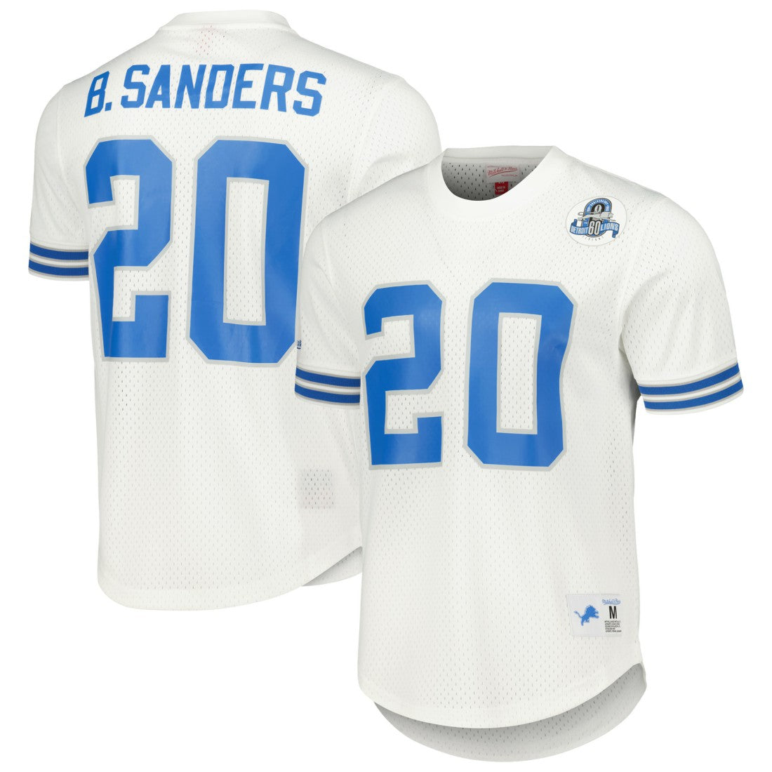 Barry Sanders Detroit Lions Retired Player Name & Number Mesh Top - White - Mitchell & Ness