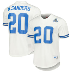 Barry Sanders Detroit Lions Retired Player Name & Number Mesh Top - White - Mitchell & Ness