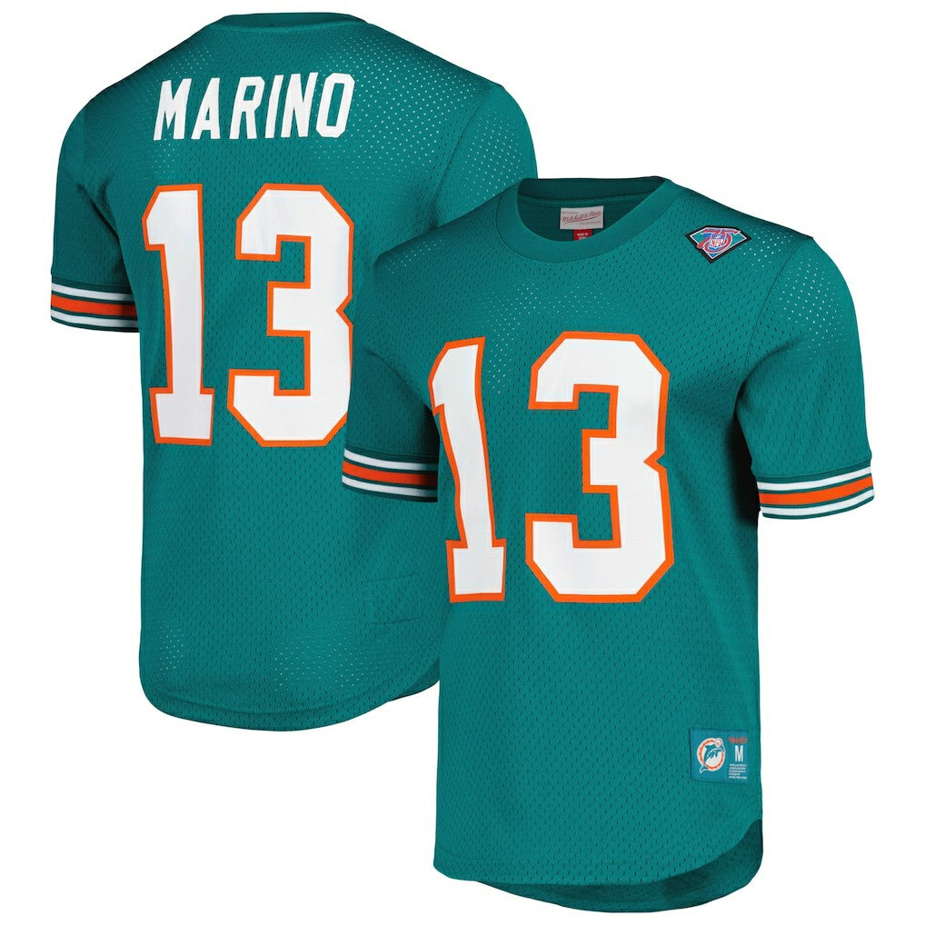 Dan Marino Miami Dolphins Retired Player Name & Number Mesh Top - Aqua - Mitchell & Ness