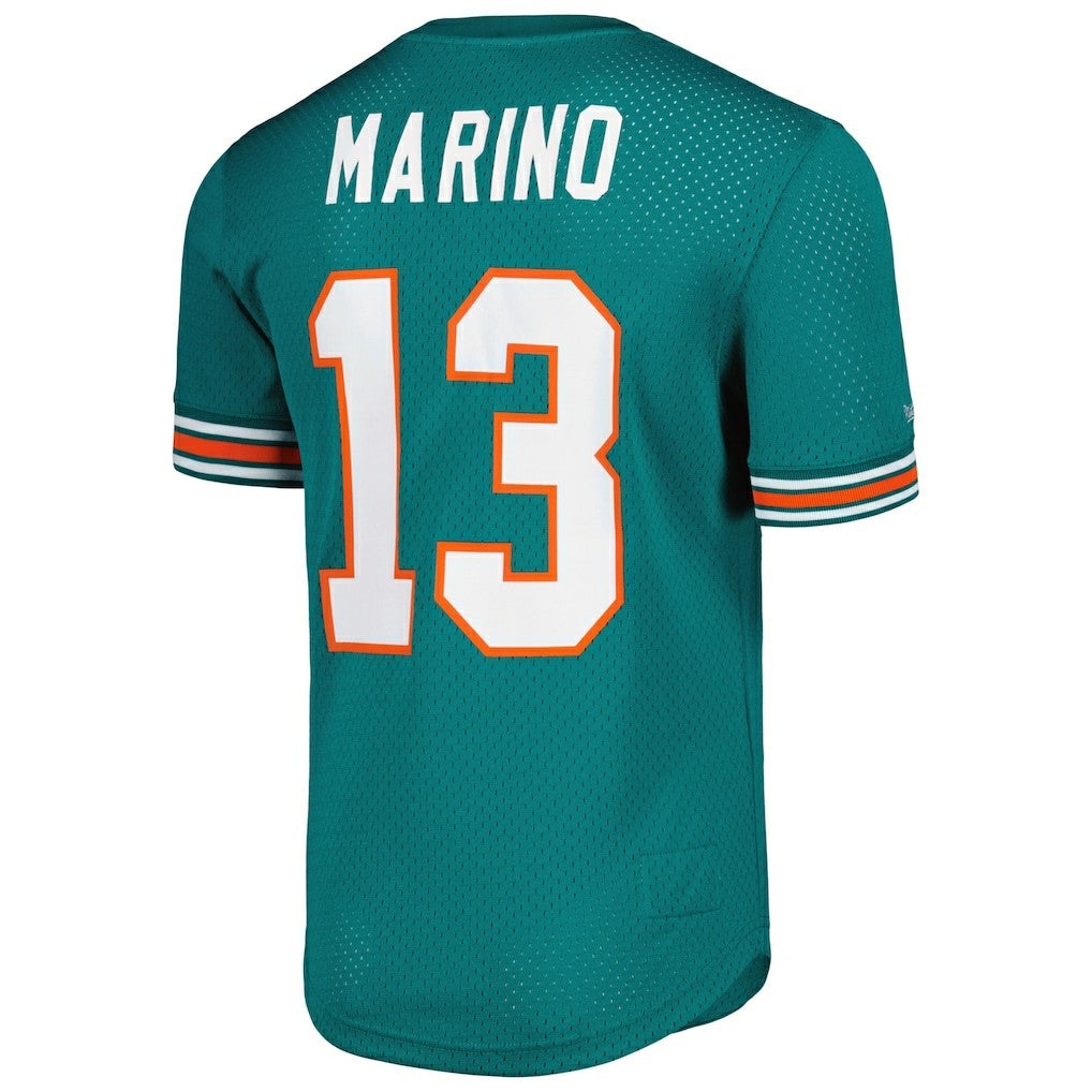 Dan Marino Miami Dolphins Retired Player Name & Number Mesh Top - Aqua - Mitchell & Ness