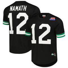 Joe Namath New York Jets Retired Player Name & Number Mesh Top - Black - Mitchell & Ness