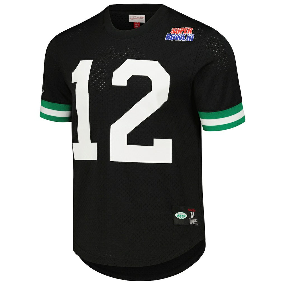 Joe Namath New York Jets Retired Player Name & Number Mesh Top - Black - Mitchell & Ness