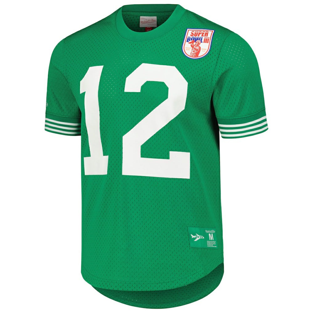Joe Namath New York Jets Retired Player Name & Number Mesh Top - Kelly Green - Mitchell & Ness