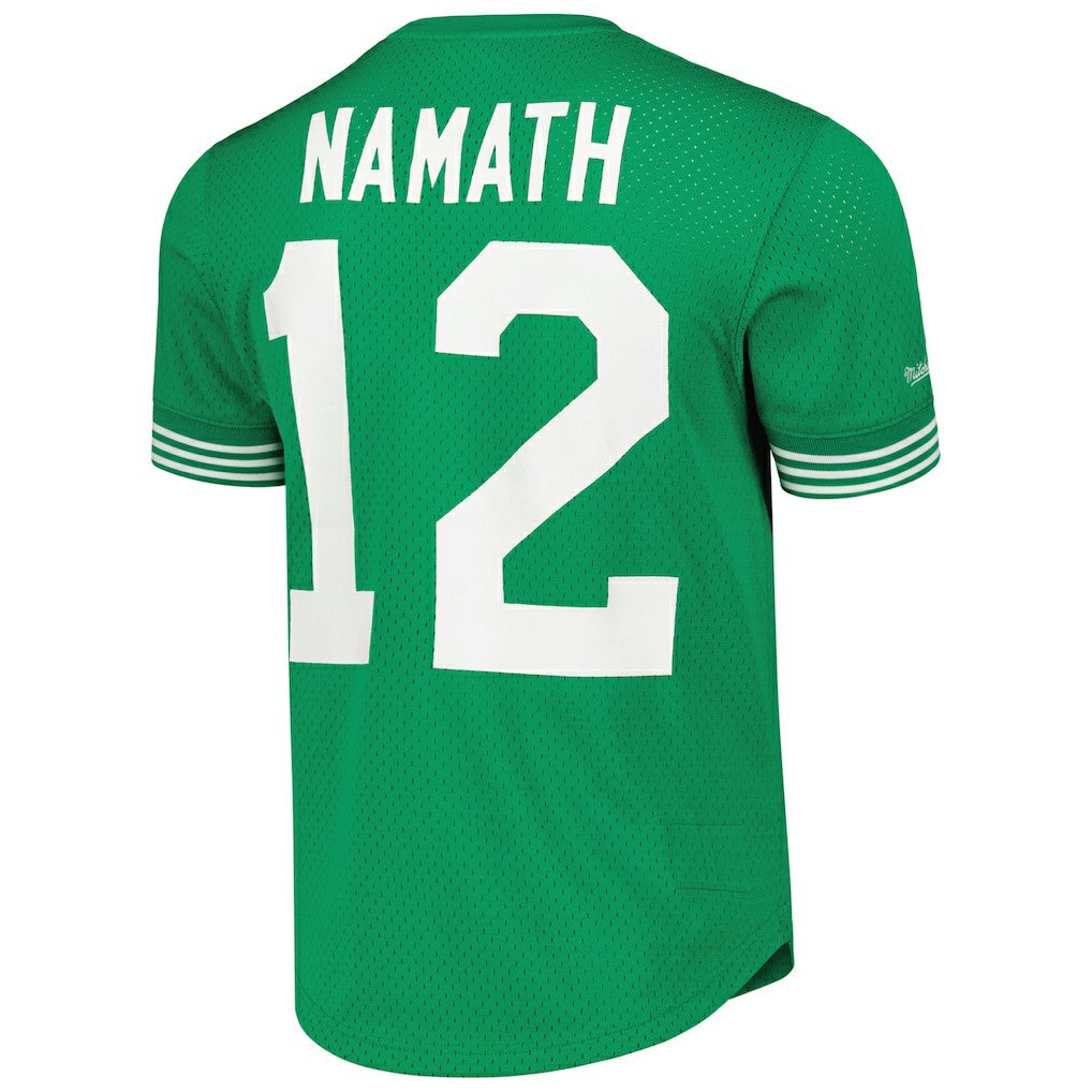 Joe Namath New York Jets Retired Player Name & Number Mesh Top - Kelly Green - Mitchell & Ness