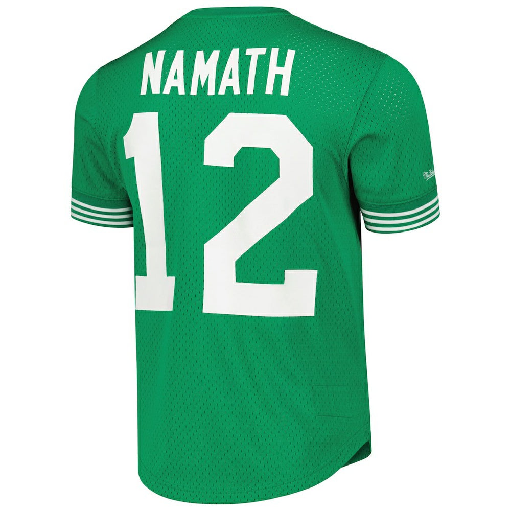 Joe Namath New York Jets Retired Player Name & Number Mesh Top - Kelly Green - Mitchell & Ness
